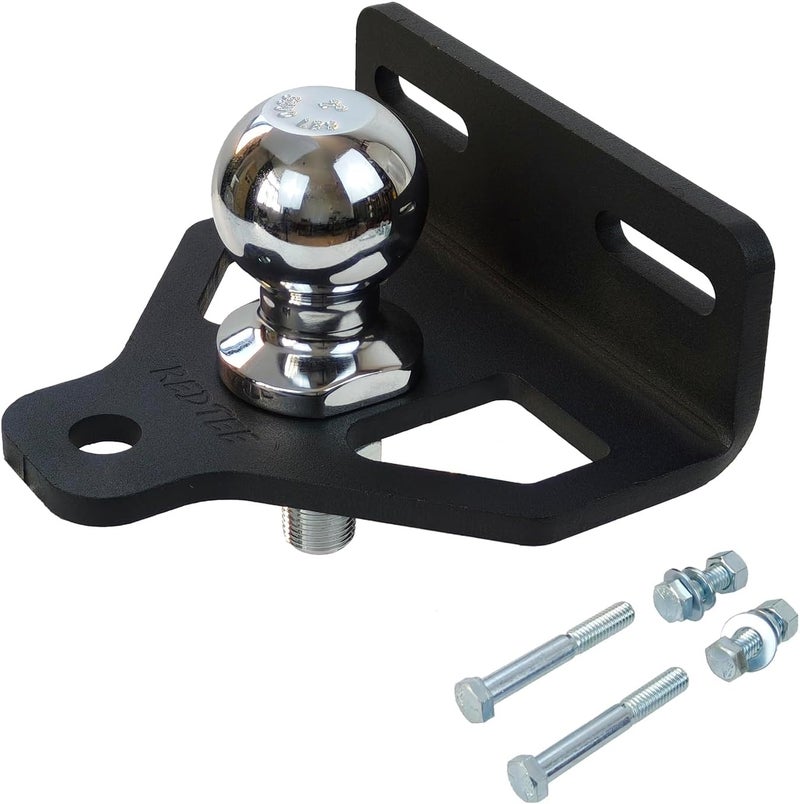 REDTEE Heavy Duty Zero Turn Lawn Mower Hitch-8mm Thick Steel, Bolt on Trailer Hitch, Universal Fit for 2.5"-5.0" Hole Centers, Versatile Chain Slot Design, 2" Hitch Ball & Bolt Hardware Included - Image 1